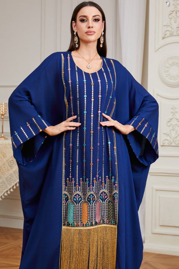 Embroidered Tassel Abaya Dress