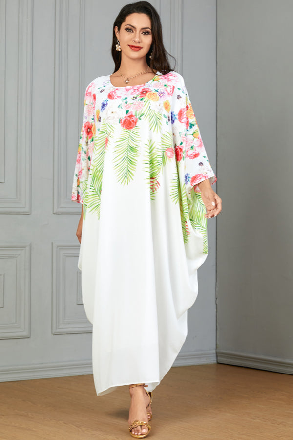 Ethnic Print Abaya Dress