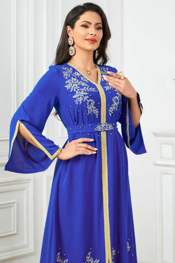 Tassel Embroidered Beaded Abaya