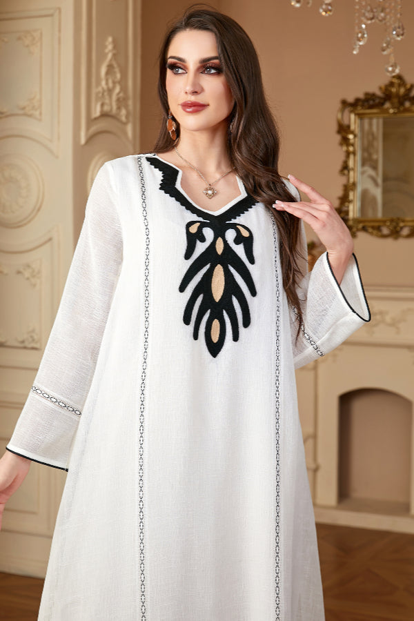 Long Sleeve Embroidered Abaya