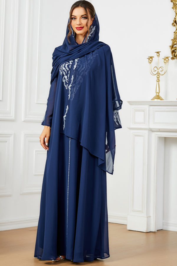 Embroidered Abaya With Hijab