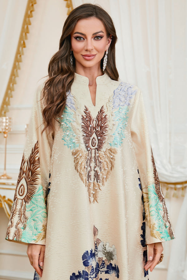 Printed Maxi Abaya Dress