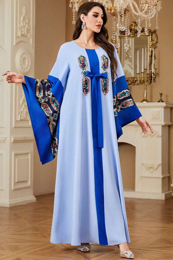 Sequin Embroidered Maxi Dress