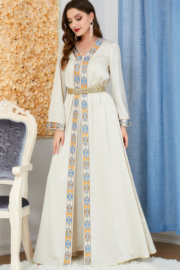 Slit V-Neck Two-Piece Dress