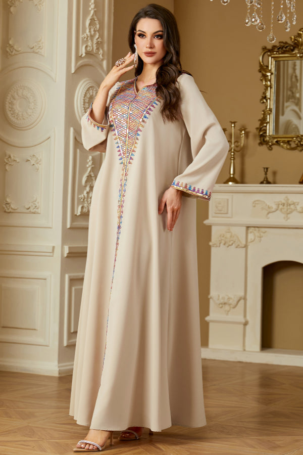 Sequin Embroidered Abaya Dress