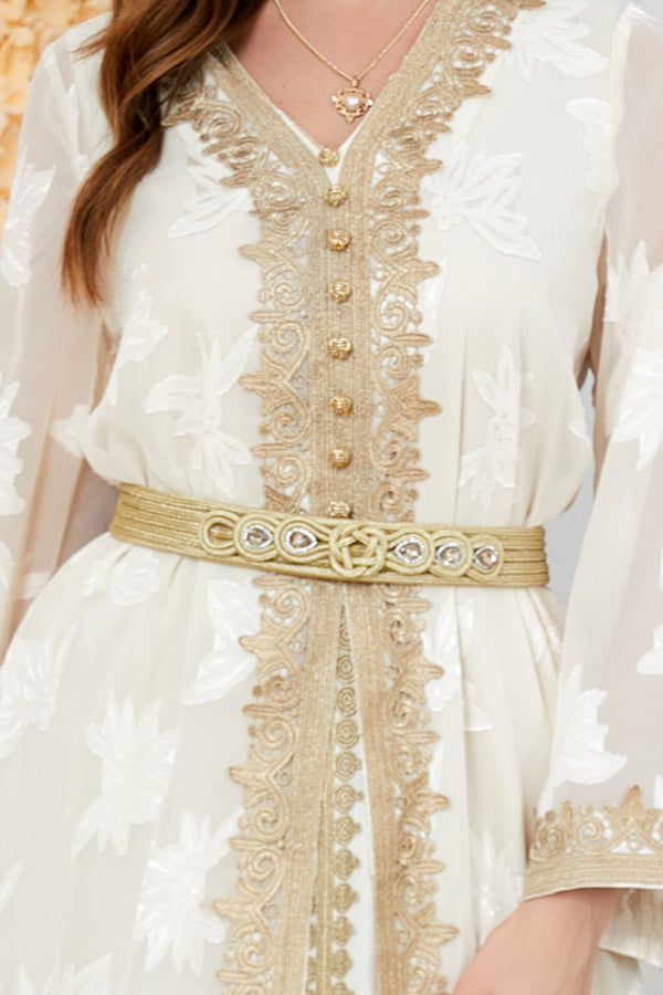 V-Neck Two-Piece Maxi Dress