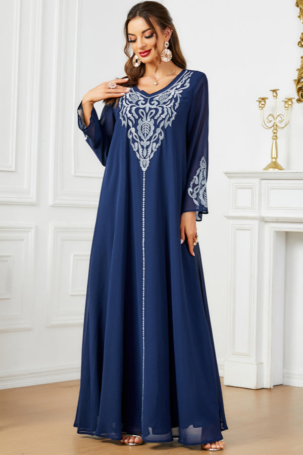 Embroidered Abaya With Hijab
