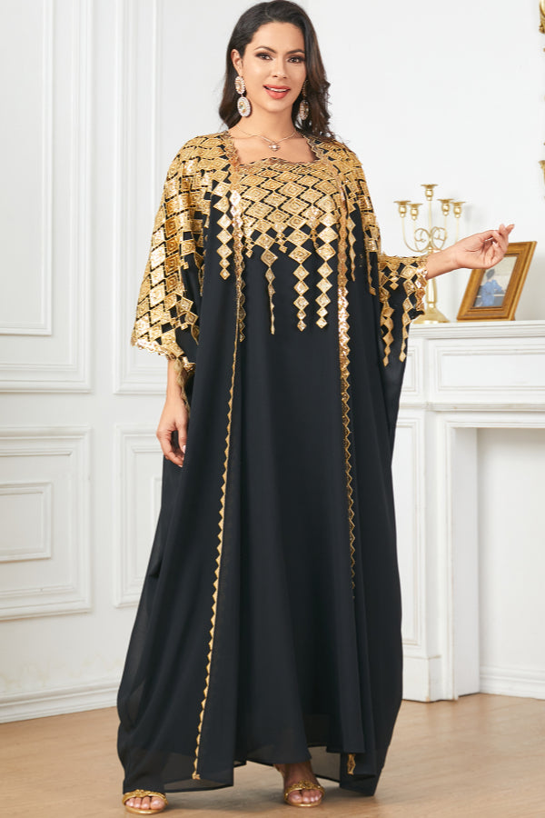 Metallic Two-Piece Maxi Dress