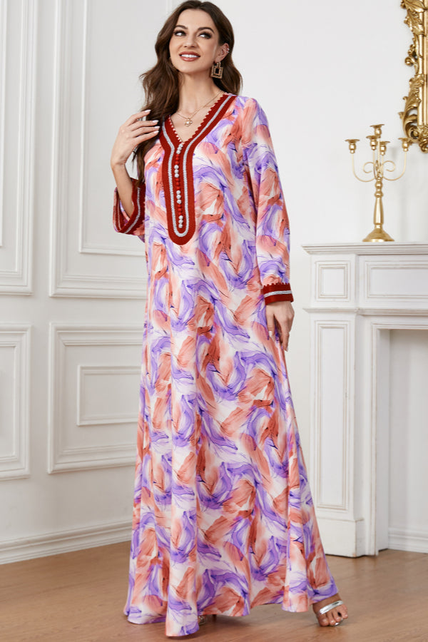 Terry Cloth Embroidered Abaya