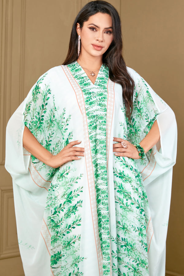 Floral Batwing Loose Abaya
