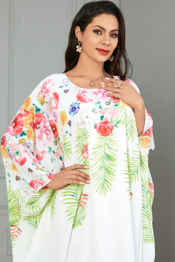 Ethnic Print Abaya Dress