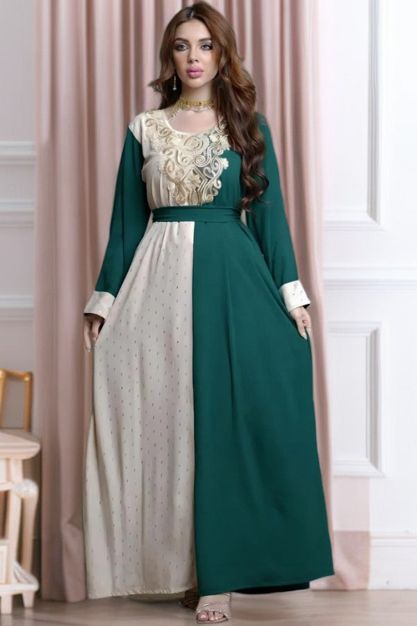 Embroidered Applique Waist Abaya