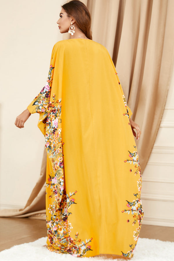 Printed Batwing Maxi Dress