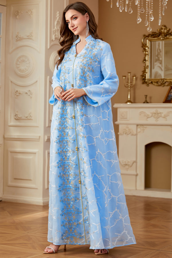 Long Sleeve Embroidered Abaya