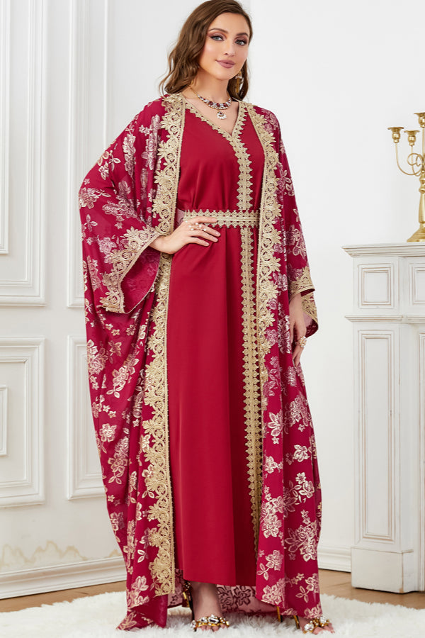 Two-Piece Cardigan Abaya Dress