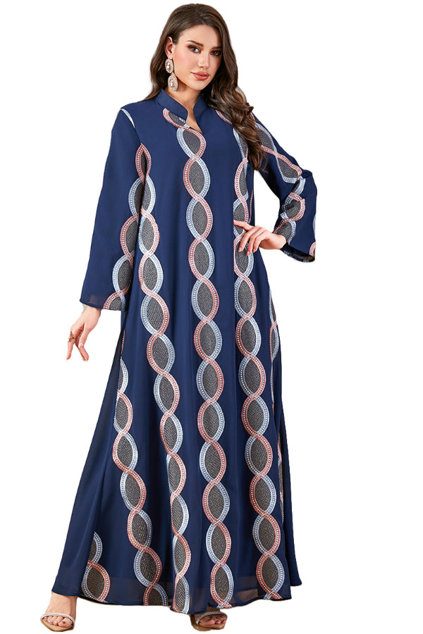 Embroidered Maxi Abaya Dress