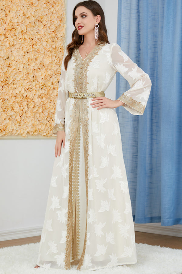 V-Neck Two-Piece Maxi Dress