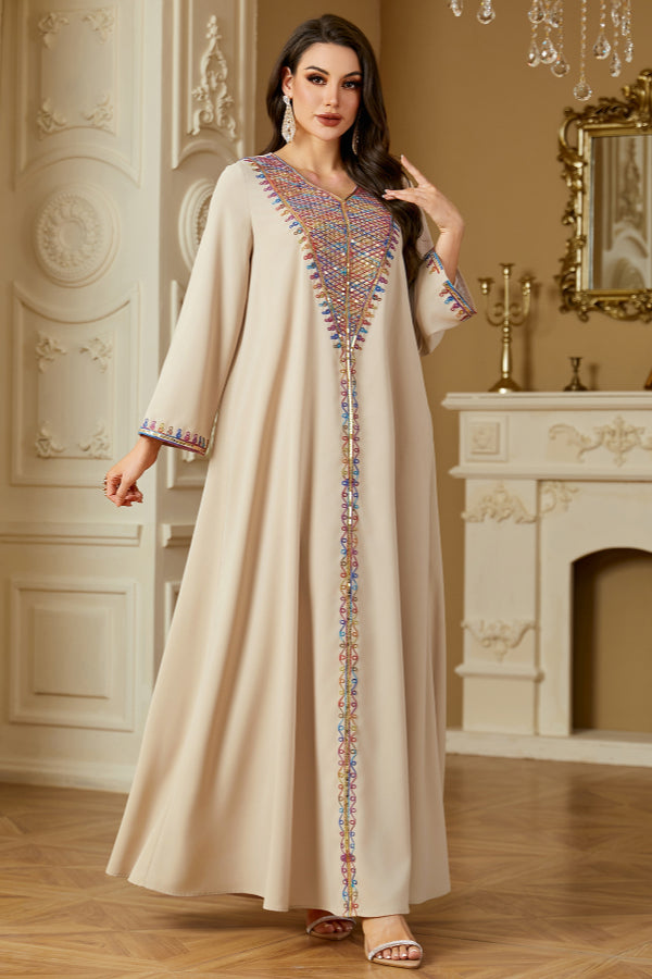 Sequin Embroidered Abaya Dress