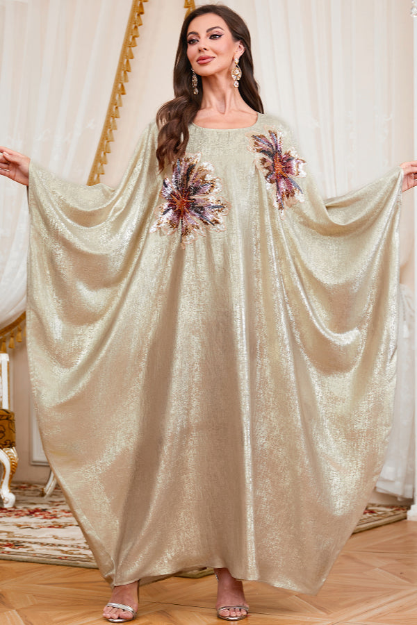 Round Neck Batwing Maxi Dress