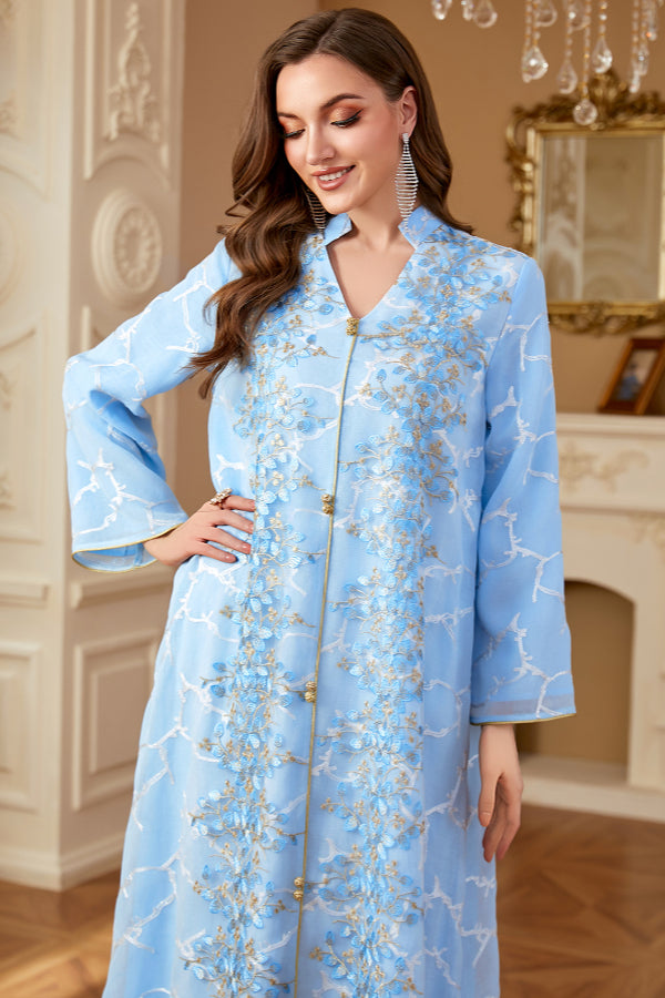 Long Sleeve Embroidered Abaya