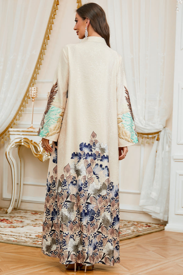 Printed Maxi Abaya Dress