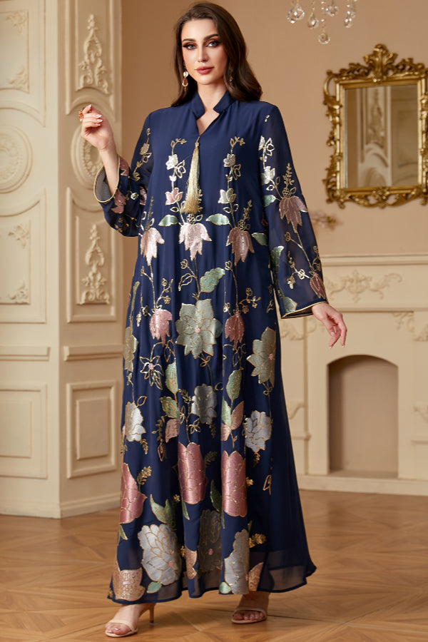 Sequin Tassel Abaya Dress