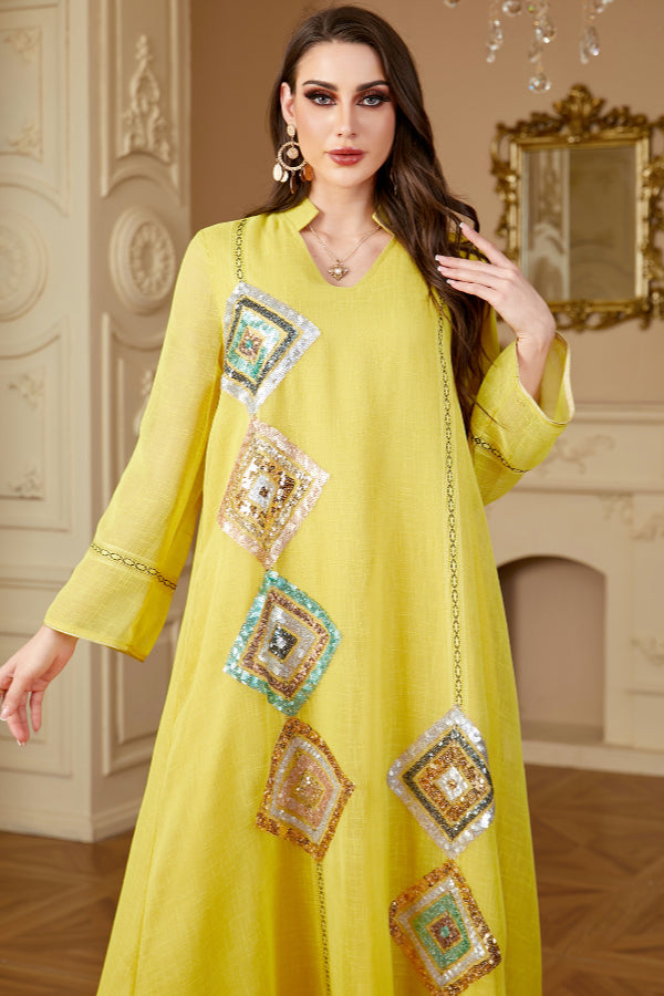 Sequin Long Sleeve Abaya