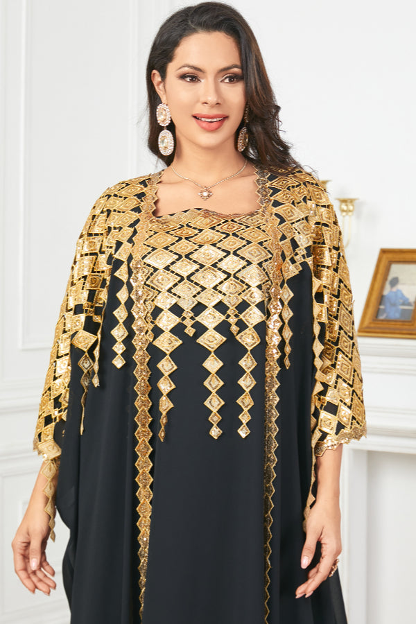 Metallic Two-Piece Maxi Dress