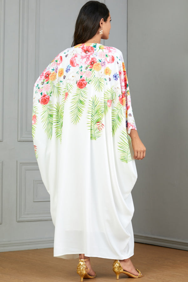 Ethnic Print Abaya Dress