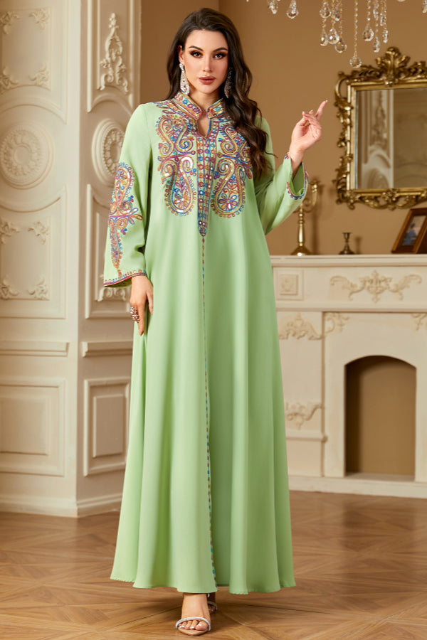 Sequin Embroidered Abaya Gown