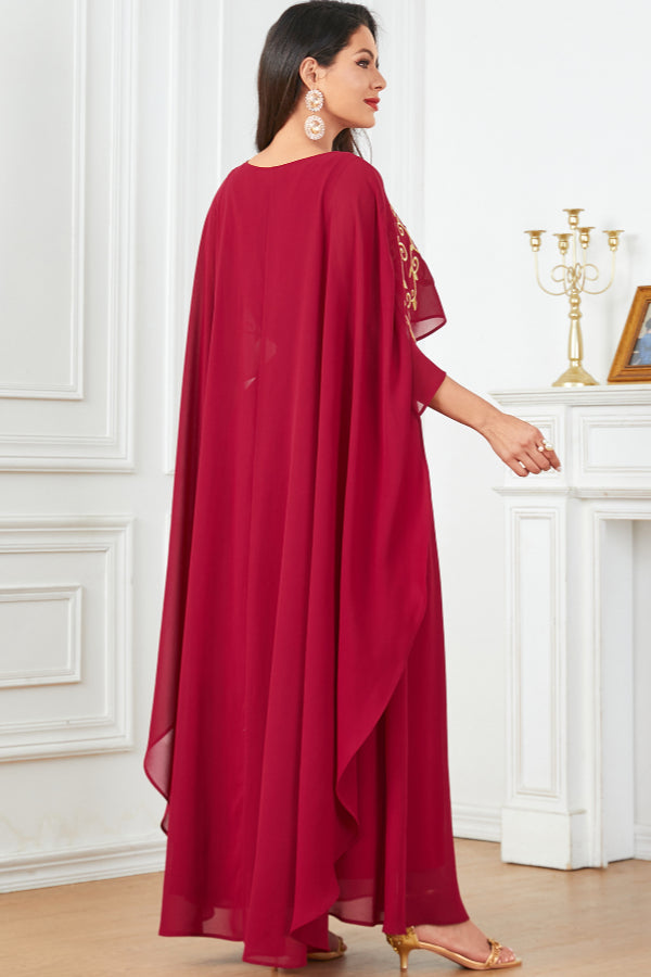 Sleeveless Embroidered Evening Dress