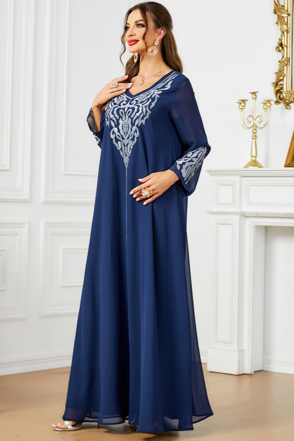 Embroidered Abaya With Hijab
