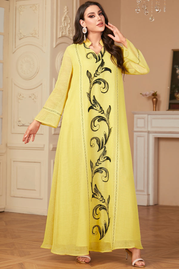 Elegant Embroidered Abaya Dress