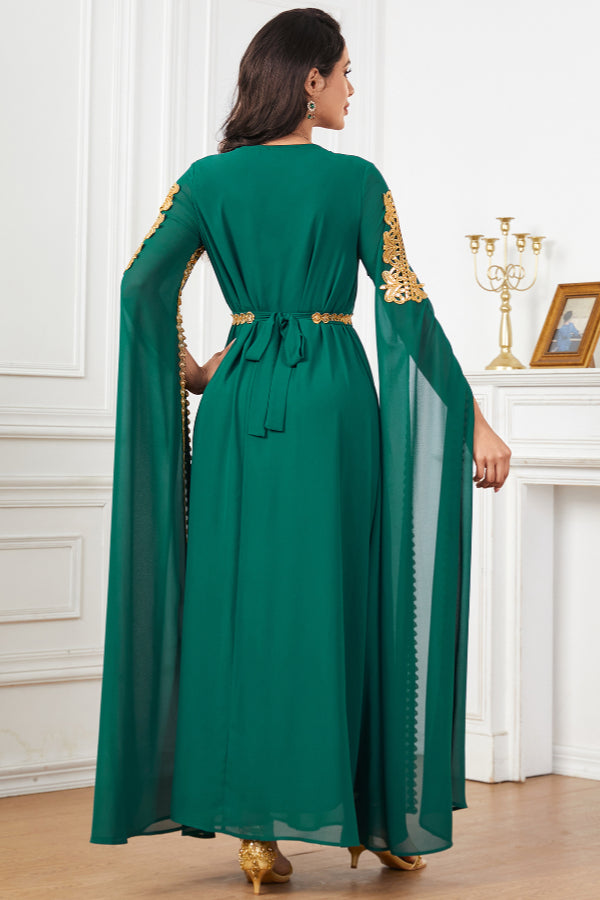 Extra-Long Sleeve Patchwork Abaya