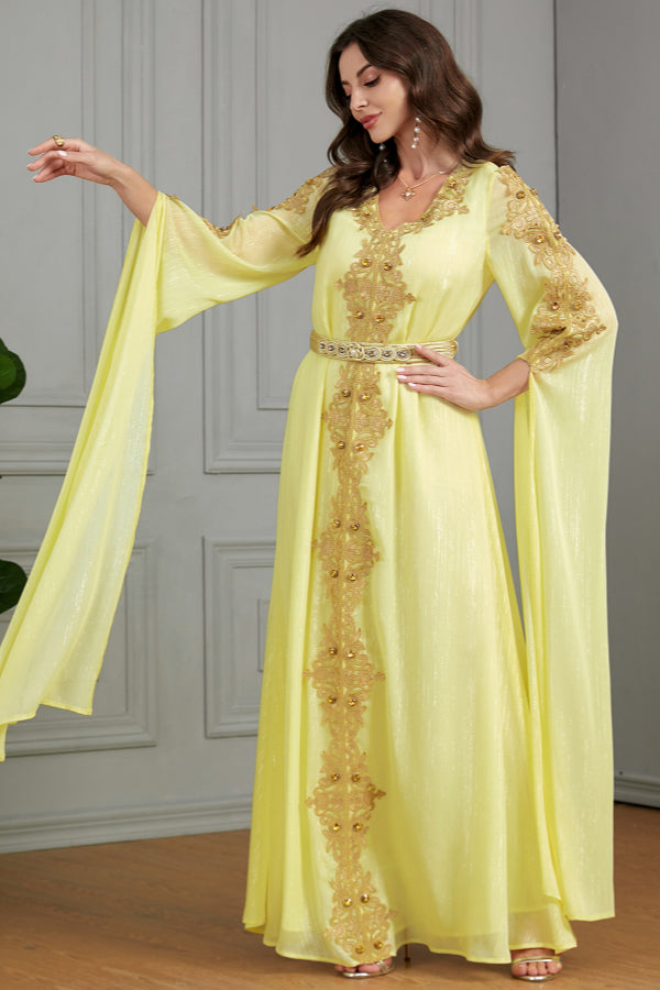 Extra-Long Sleeve Patchwork Abaya