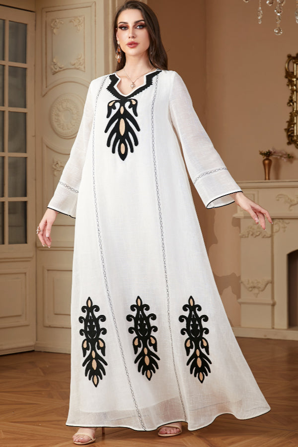 Long Sleeve Embroidered Abaya