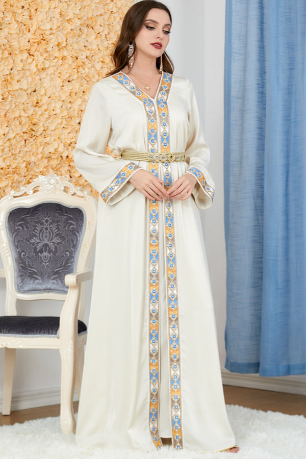 Slit V-Neck Two-Piece Dress