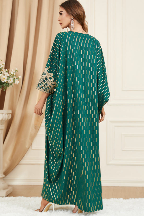 Green Foil Batwing Dress