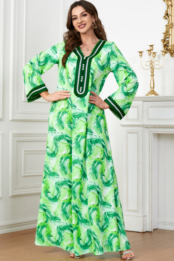 Terry Cloth Embroidered Abaya