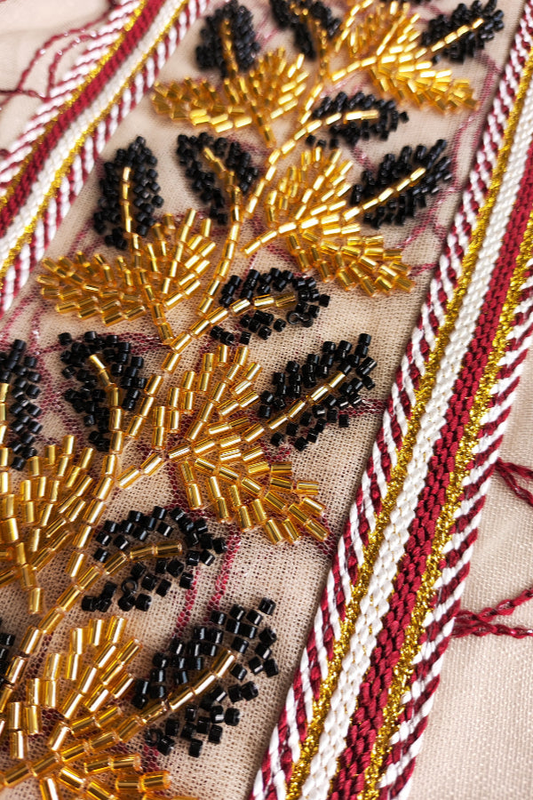 Lace Trim Abaya Dress