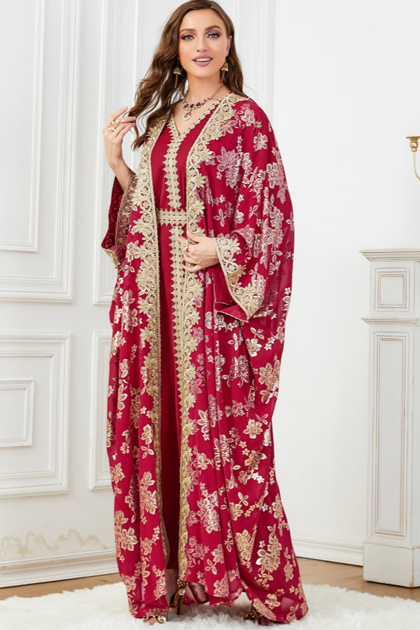 Two-Piece Cardigan Abaya Dress