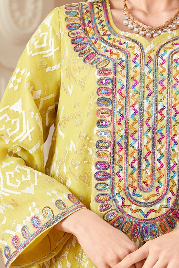 Embroidered Maxi Abaya Dress