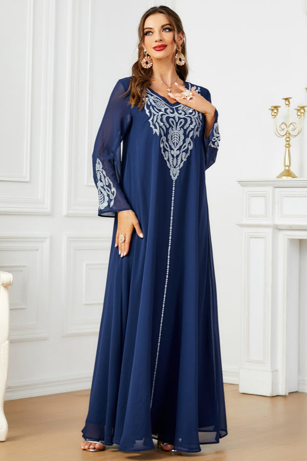 Embroidered Abaya With Hijab