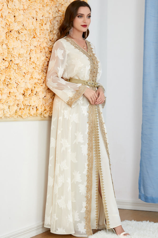 V-Neck Two-Piece Maxi Dress