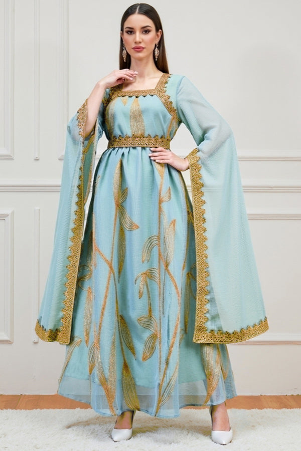 Casual Embroidered Abaya Dress