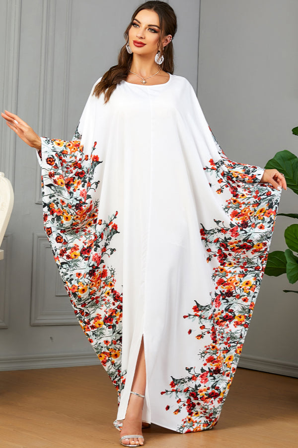 Printed Batwing Maxi Dress