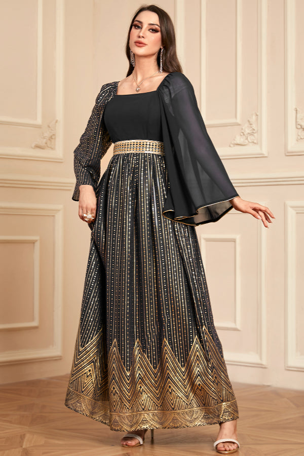 Foil Print Floral Abaya