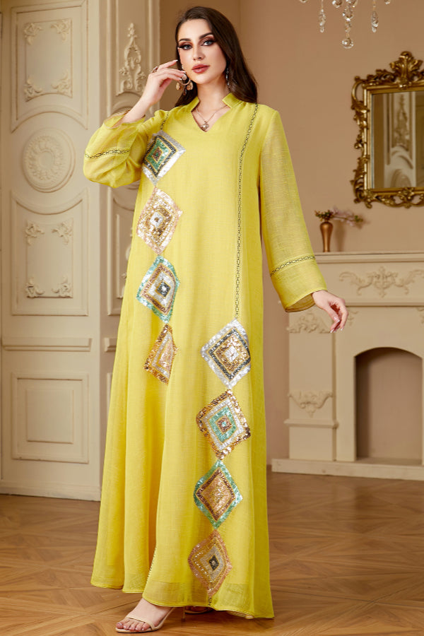 Sequin Long Sleeve Abaya