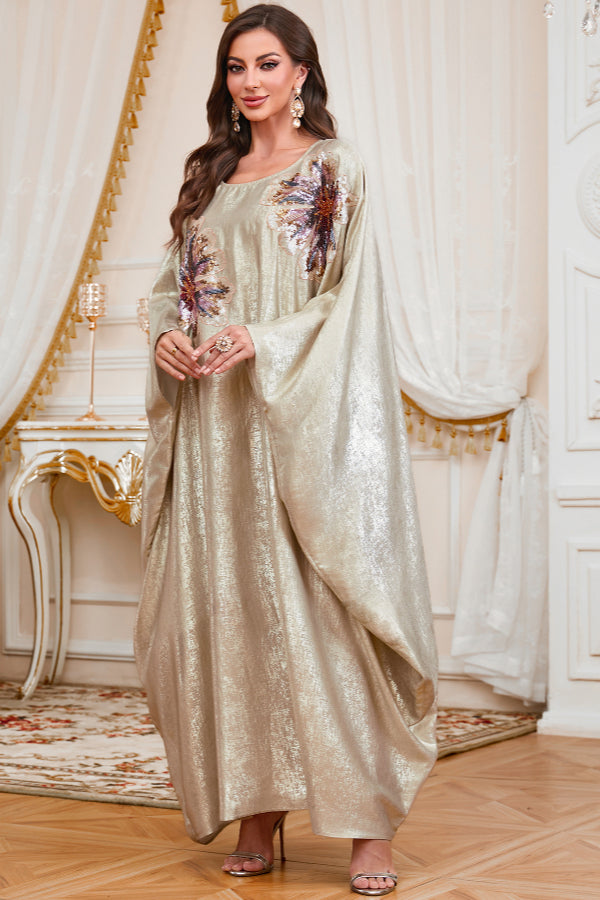 Round Neck Batwing Maxi Dress