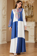 Colorblock Embroidered Abaya Dress
